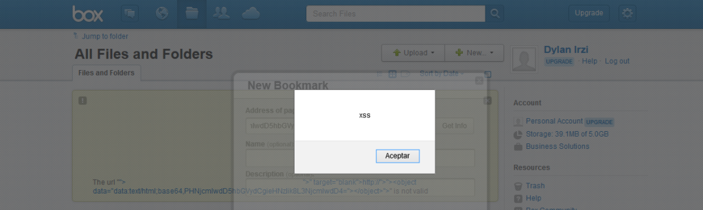 XSS En Box.com